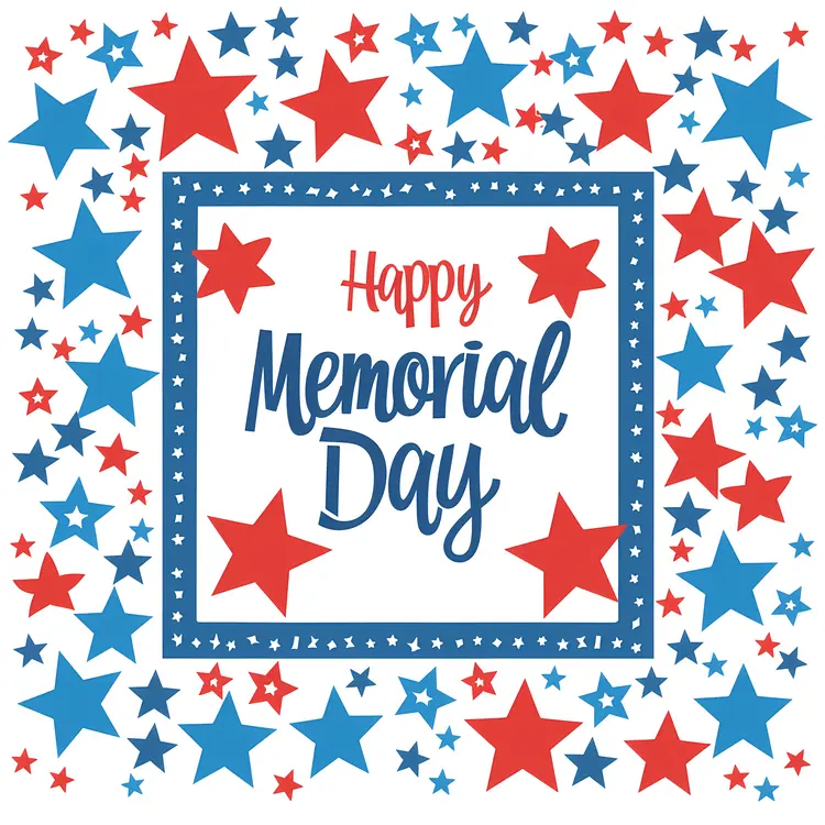 Happy Memorial Day with Stars