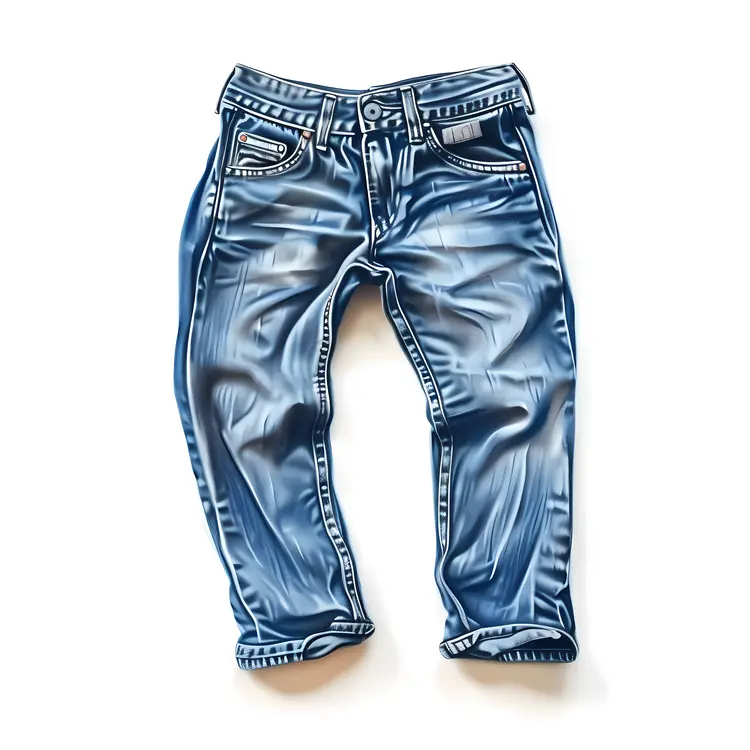 Blue Jeans with White Background