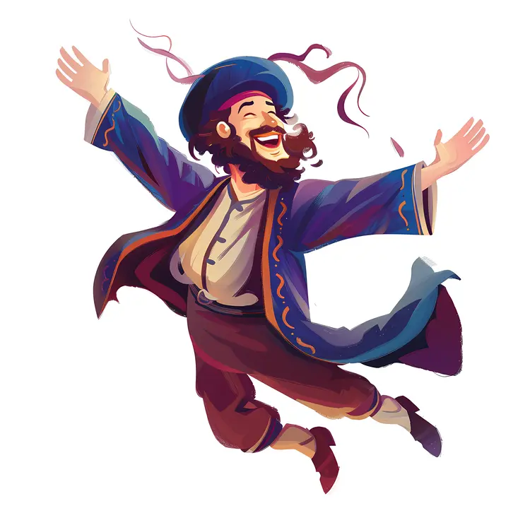 Jumping Character in Blue Outfit