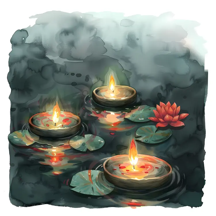 Floating Candles on Water