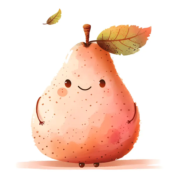 Smiling Cute Pear Cartoon