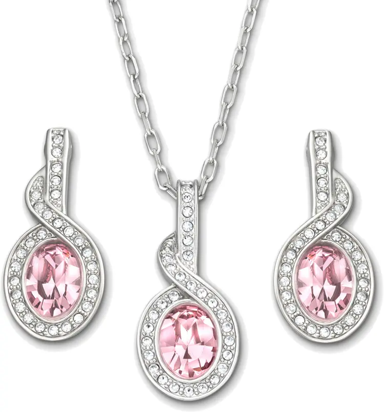 Elegant Pink Gemstone Jewelry Set