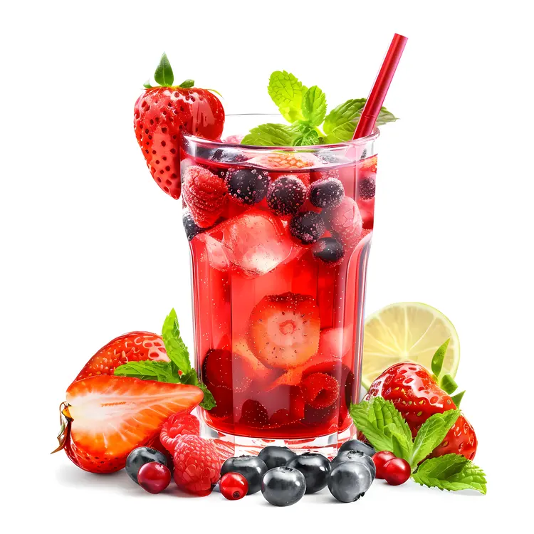 Berry Juice with Fresh Fruits