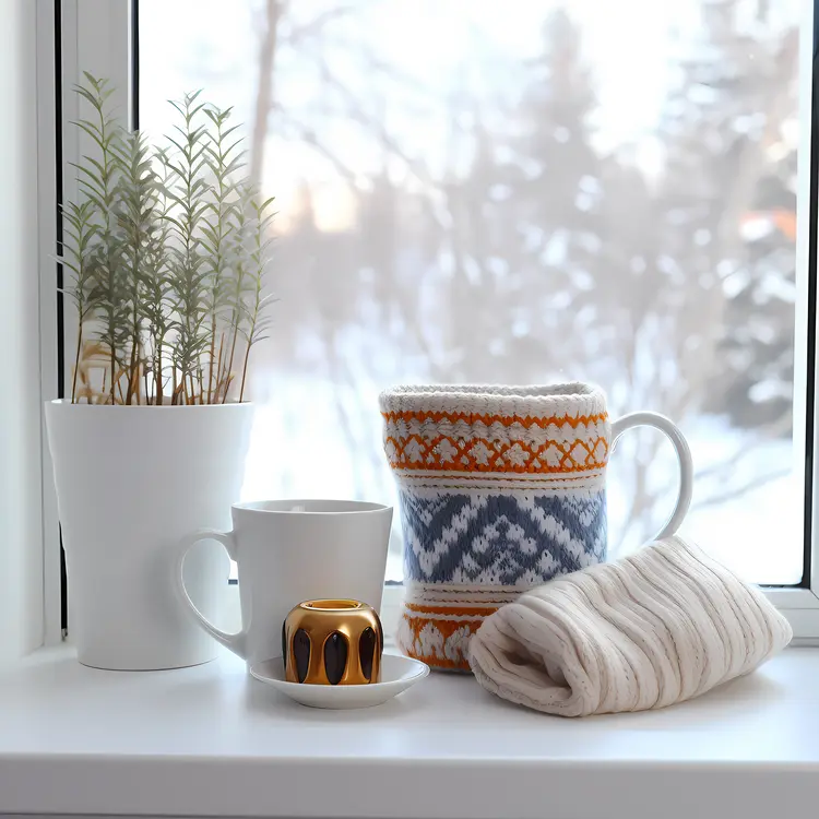 Cozy Winter Mug by the Window