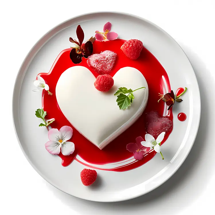 Heart-shaped Dessert with Flowers