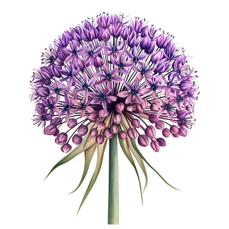 Detailed Purple Allium Flower