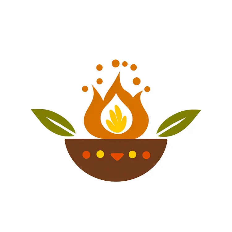 Bonfire in a Bowl with Leaves