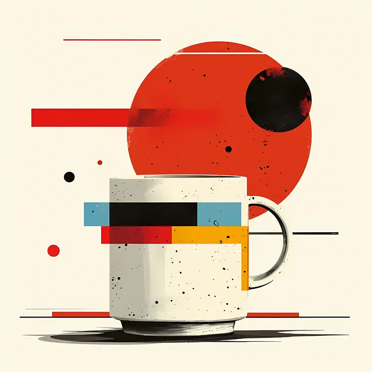 Colorful Artistic Cup with Geometric Patterns