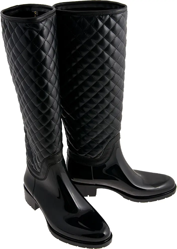 Stylish Black Quilted Boots for Winter