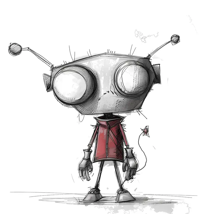 Sketch Style Robot Character