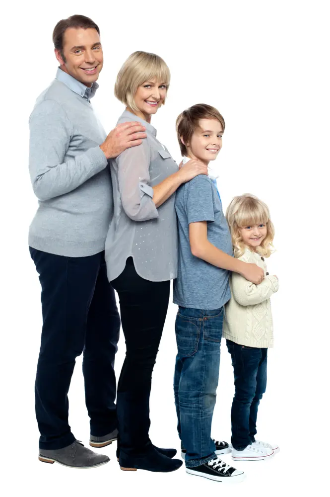 Family Standing in Line