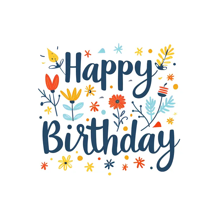 Happy Birthday Greeting Card with Flowers