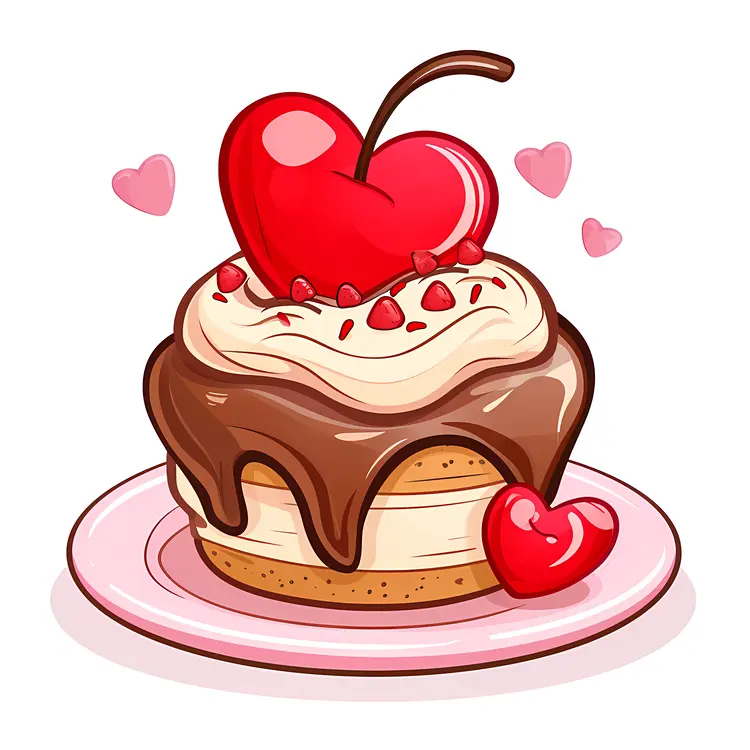 Cupcake with Cherry and Chocolate
