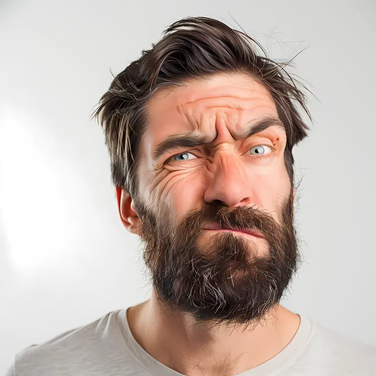 Confused Man with Beard