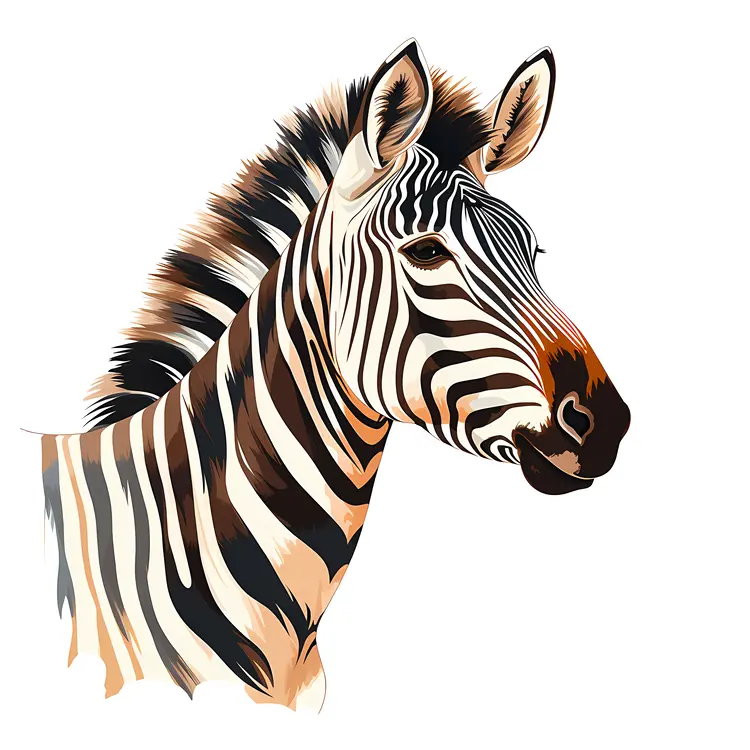Zebra Head Close-Up Art