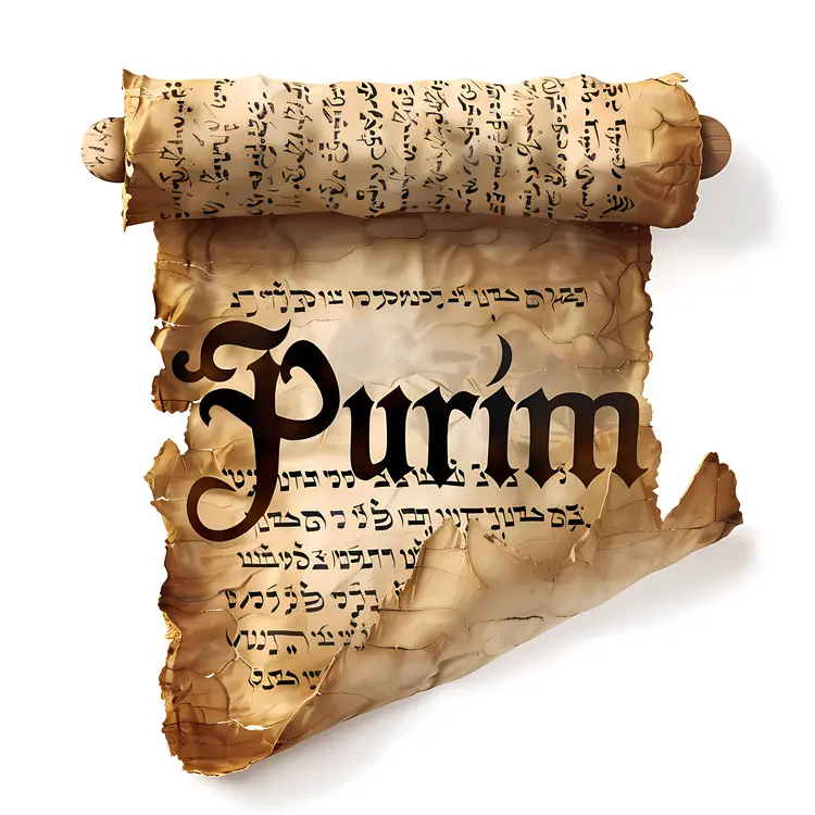 Ancient Scroll with Purim Text