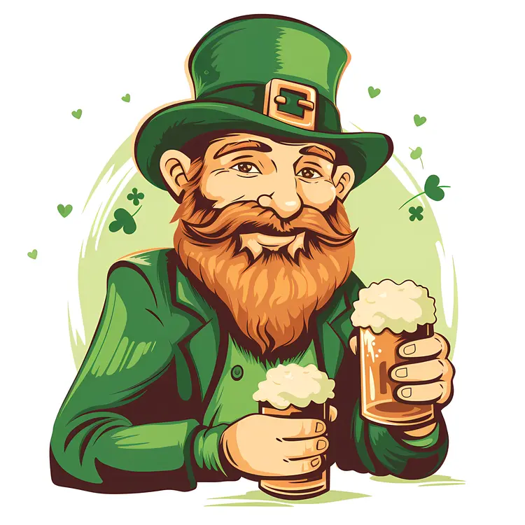 Leprechaun with Beers