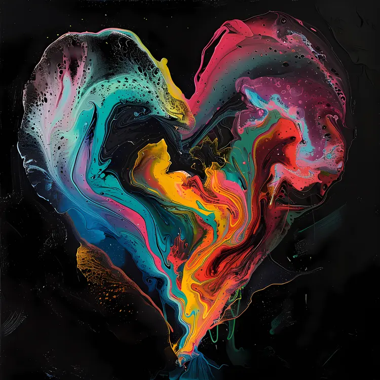 Colorful Heart in Abstract Art