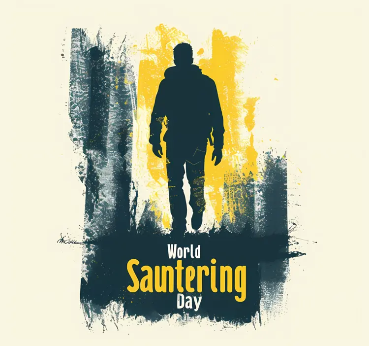 Man Sauntering in Abstract Art