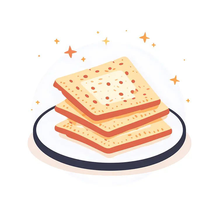 Stacked Crackers on a Plate with Sparkles