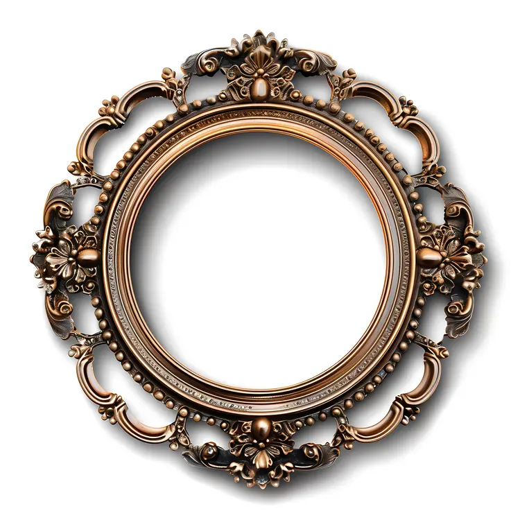 Vintage Ornate Round Frame