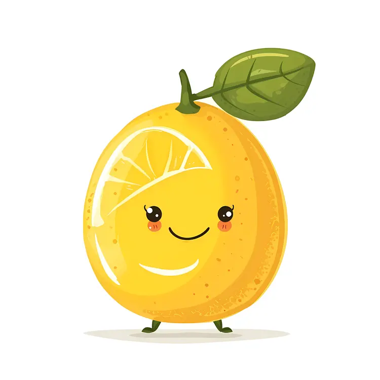 Happy Lemon with Leaf
