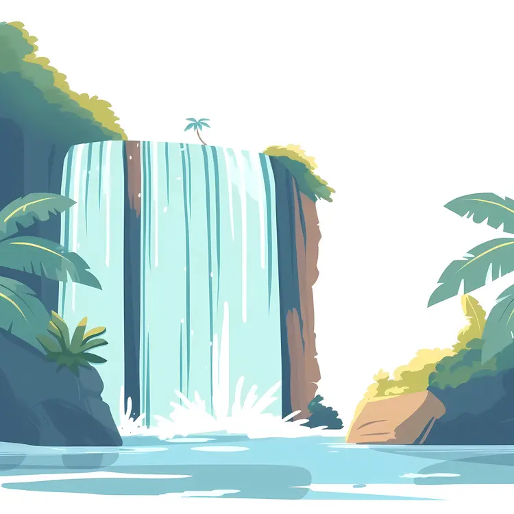 Serene Waterfall in Nature