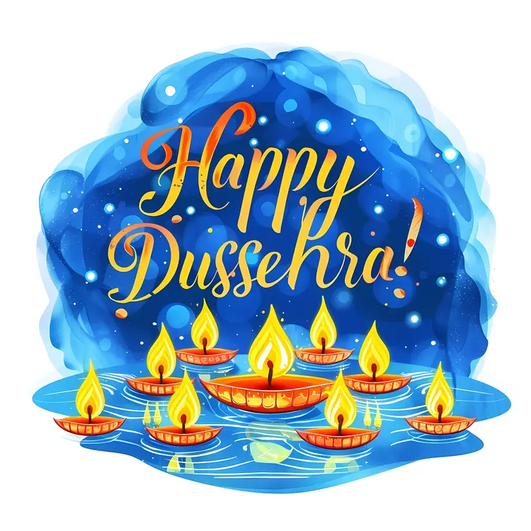 Happy Dussehra with Starry Night Background