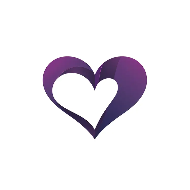 Purple Heart with Gradient Effect
