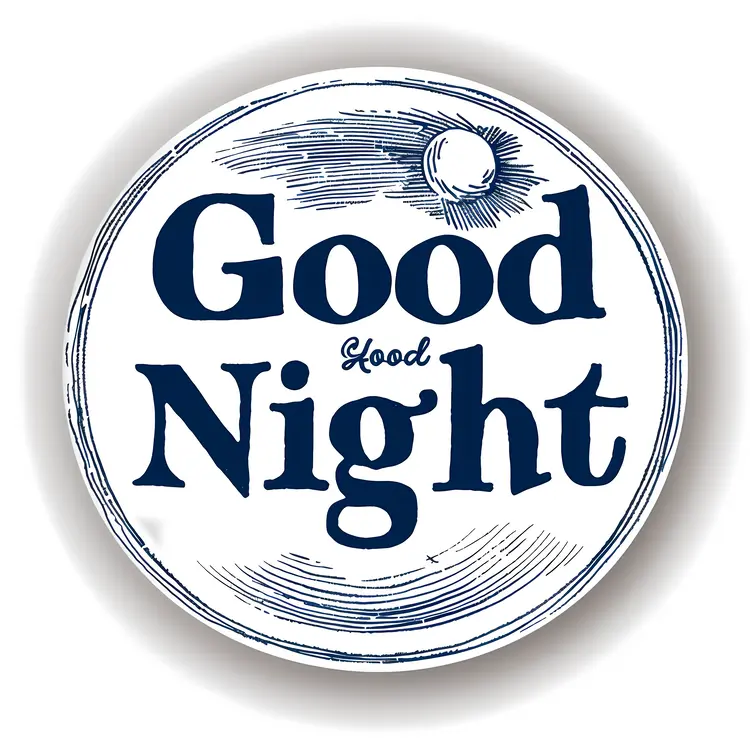 Good Night Text in Circular Design