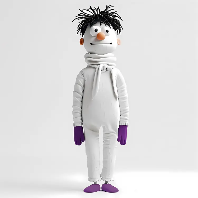 Purple Cartoon Character with Orange Nose
