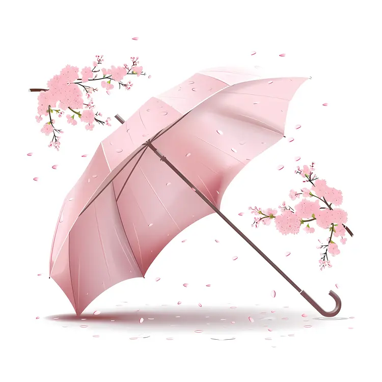 Pink Umbrella with Cherry Blossoms