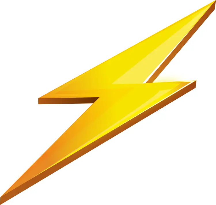 Yellow Lightning Bolt Symbol