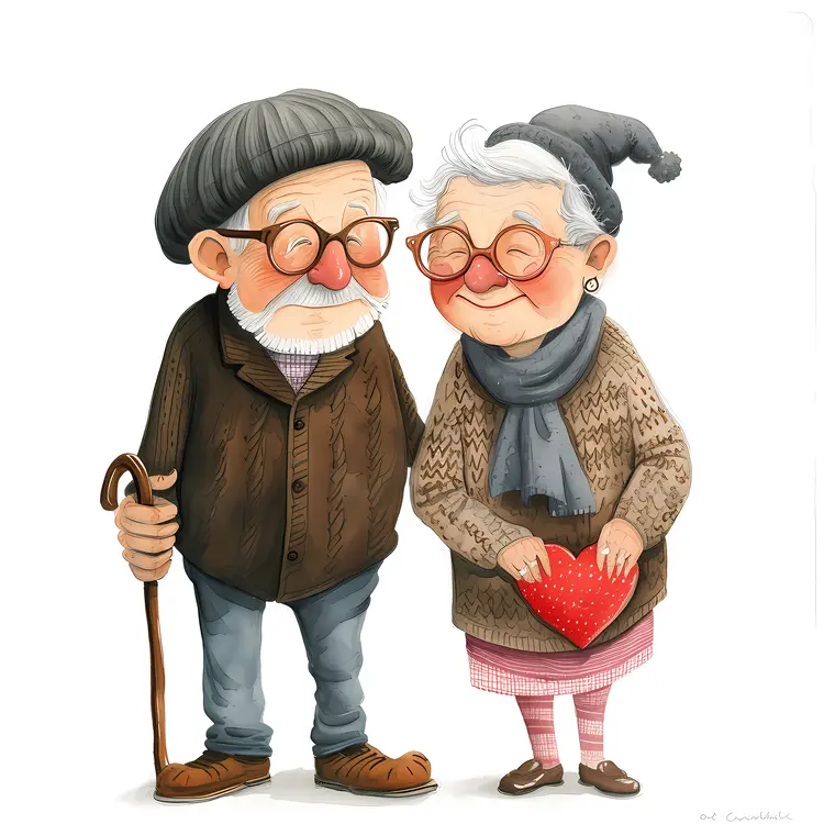 Elderly Couple with a Heart