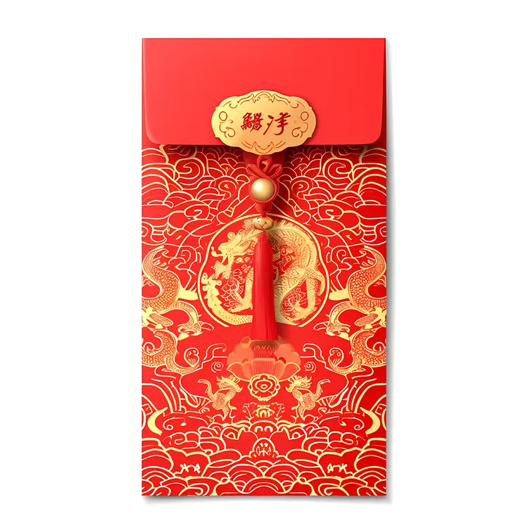 Red Envelope with Dragon Design for Chinese New Year