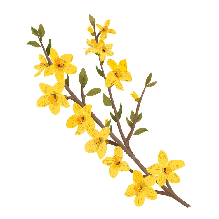 Yellow Flowers on a Branch