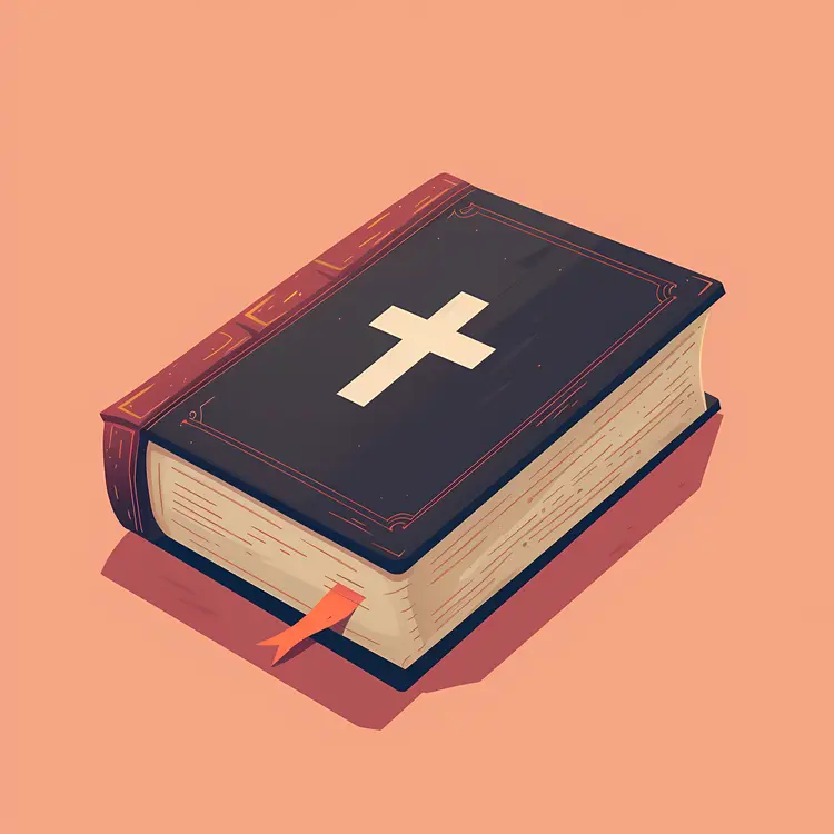 Illustrated Bible with Cross and Bookmark