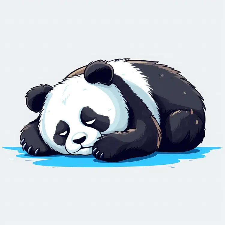 Adorable Sleeping Panda Cartoon