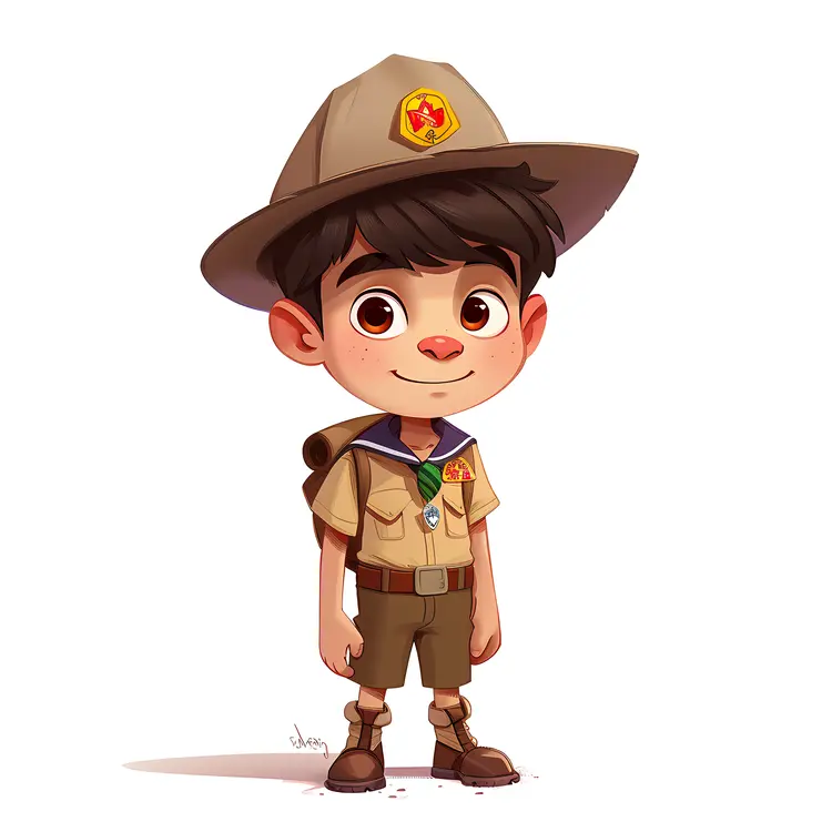 Cute Boy Scout in Uniform