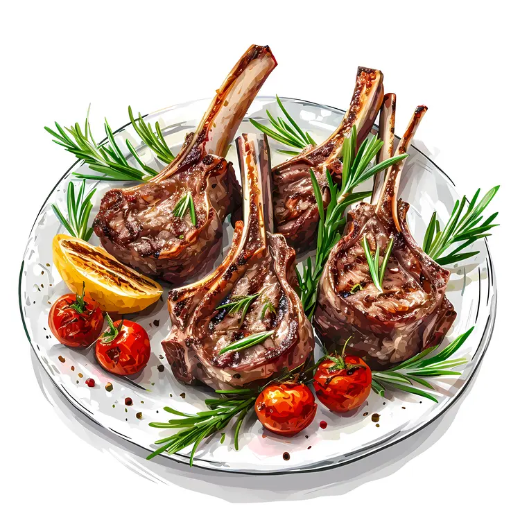 Grilled Lamb Chops with Rosemary and Tomatoes