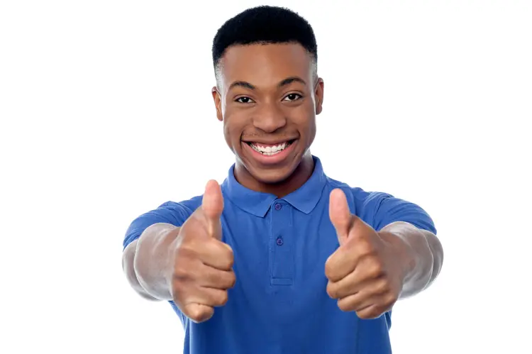 Casual Man Giving Thumbs Up