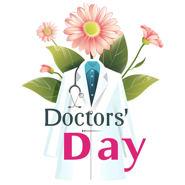Floral and Medical Illustration for Doctor's Day