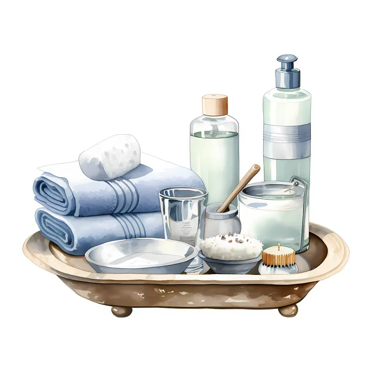 Bath Essentials in Ceramic Tray