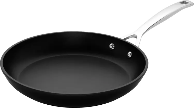 Black Frying Pan with Metal Handle