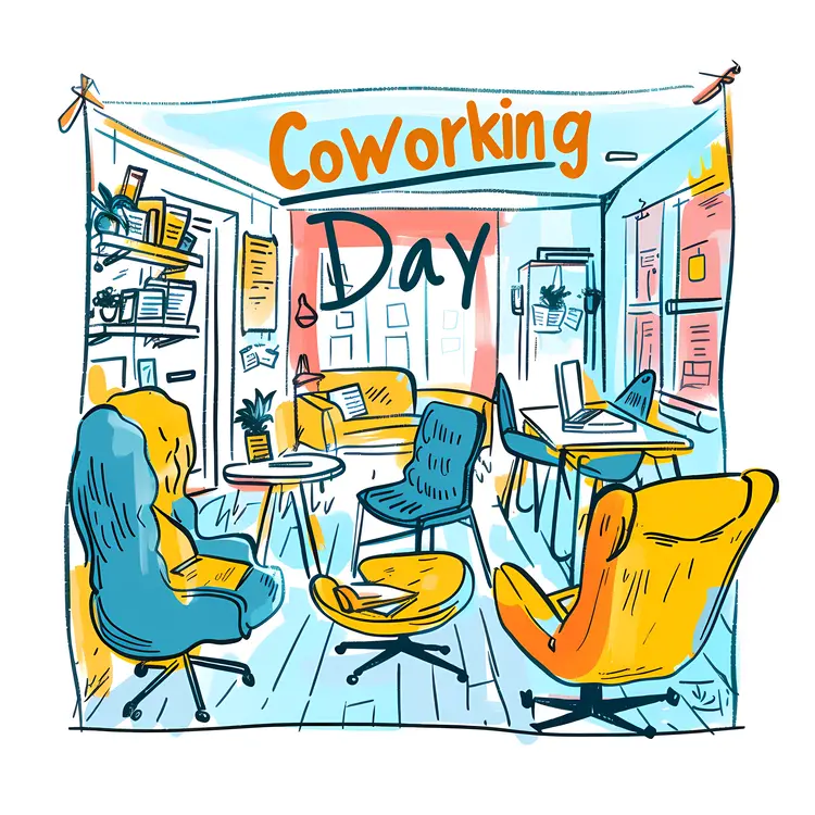 Coworking Day with People Working