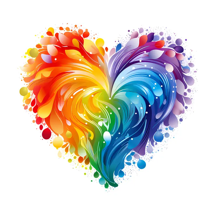 Vibrant Rainbow Heart