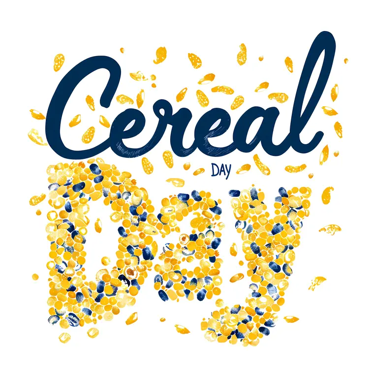 Blue and Yellow Cereal Day Celebration
