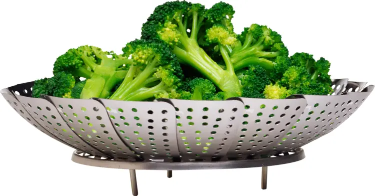 Steamed Broccoli in Colander
