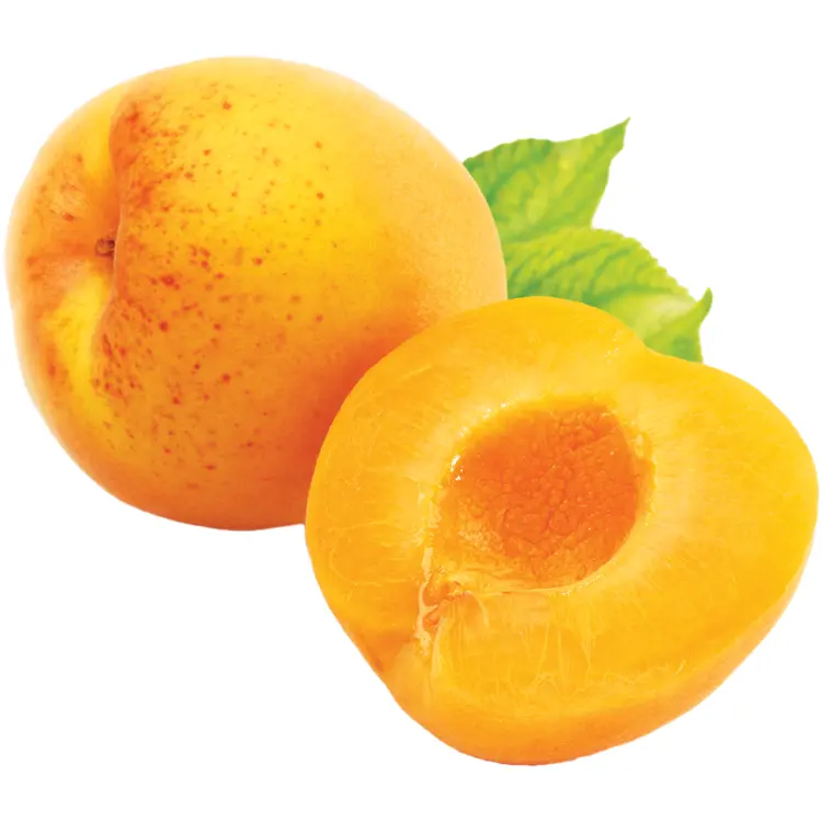 Fresh Apricots with Leaves and Half Cut