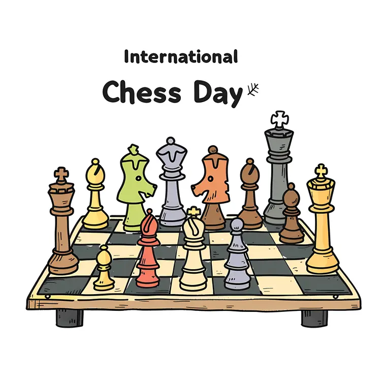 Colorful Chess Set for International Chess Day